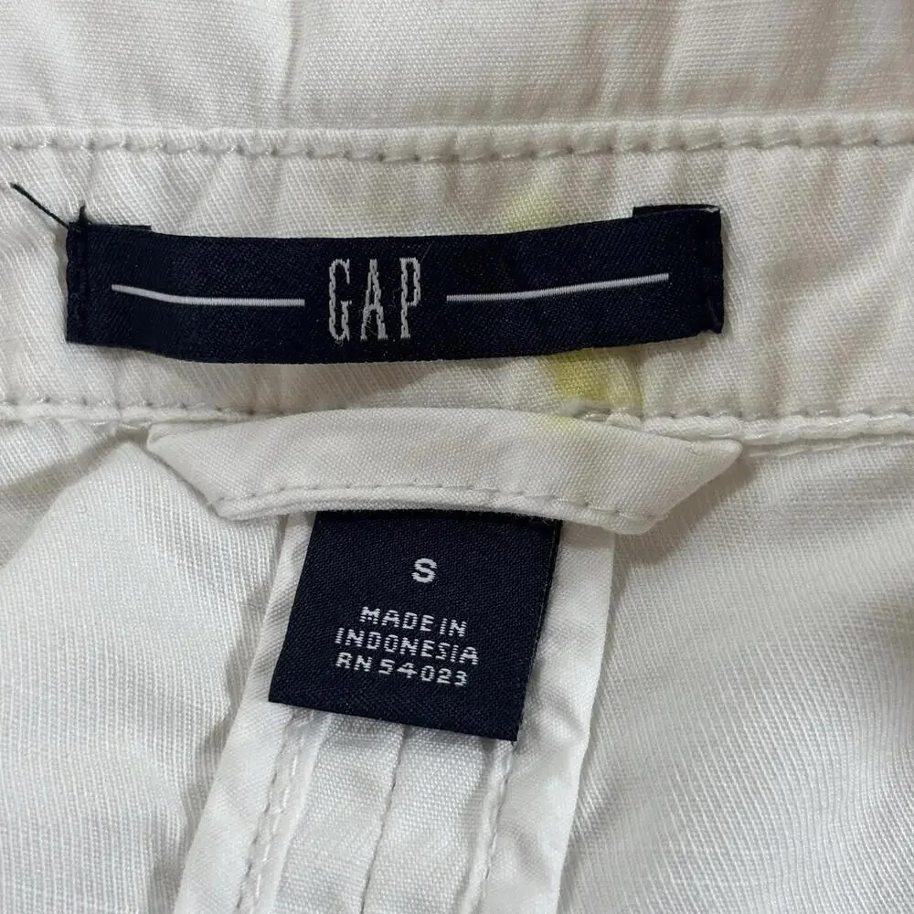 GAP Women’s White Cotton Utility Jacket Button Front Pockets Size Small